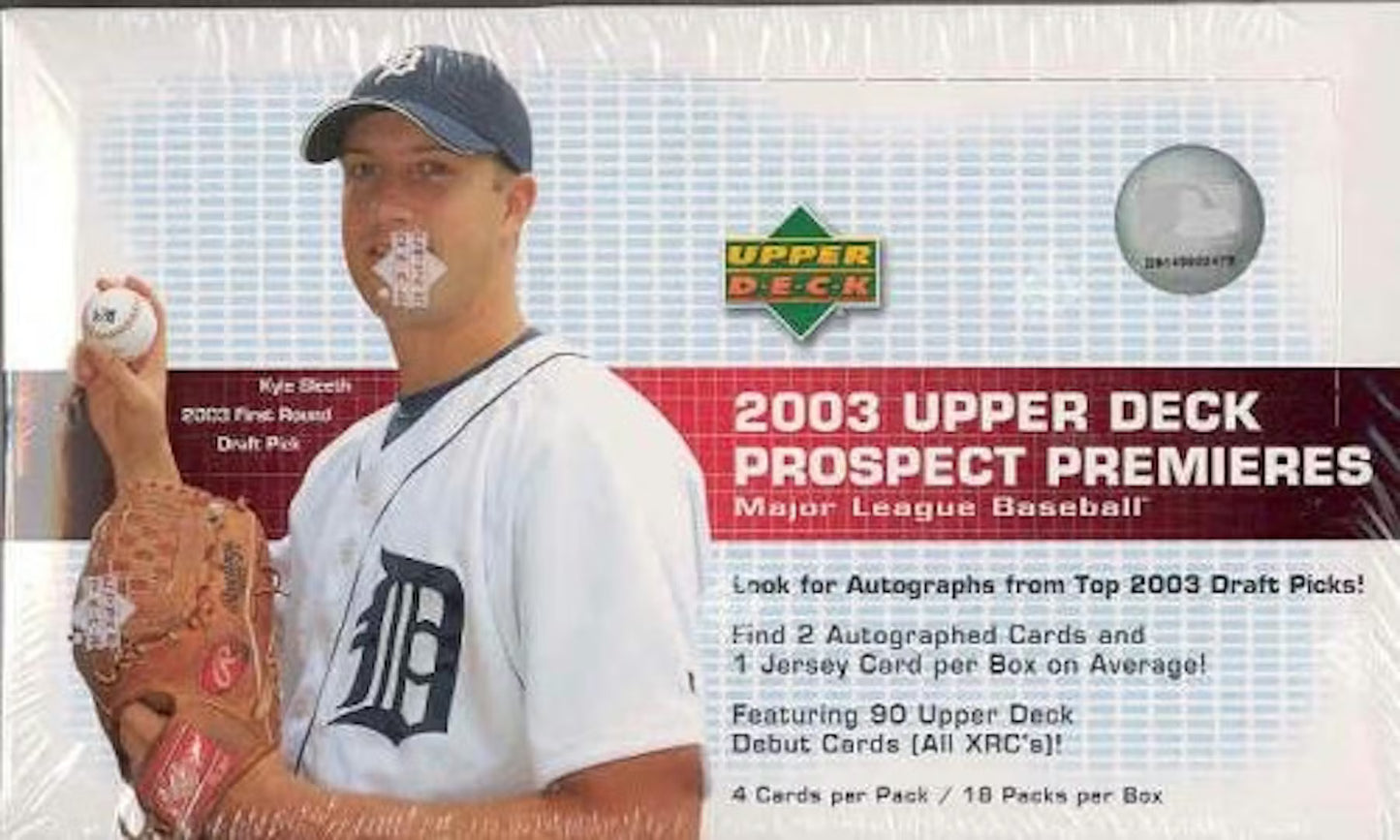 2003 Upper Deck Prospect Premieres Baseball Hobby Box