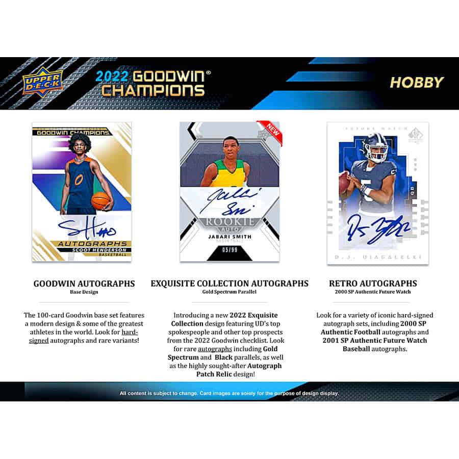 2022 Upper Deck Goodwin Champions Hobby Box