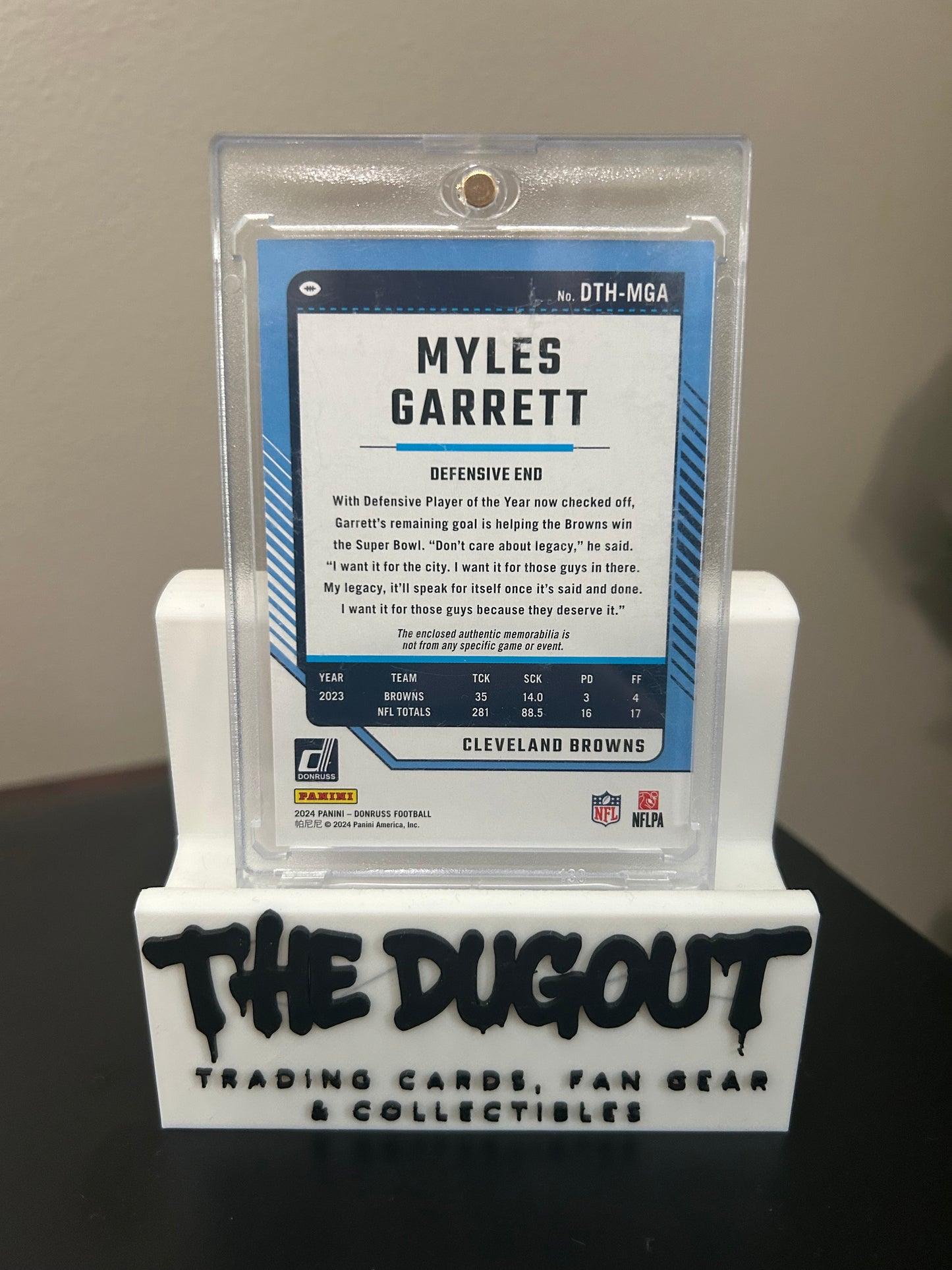 Myles Garrett Browns Patch Card
