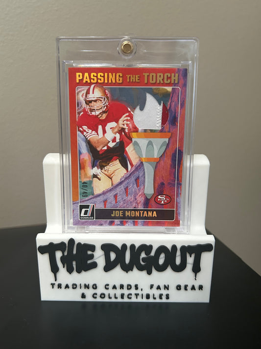 Passing the Torch - Joe Montana and Brocky Purdy 49ers Relic Card - Numbered